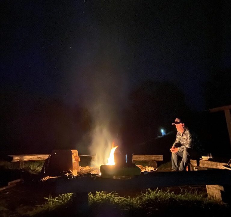 Campfire under the stars