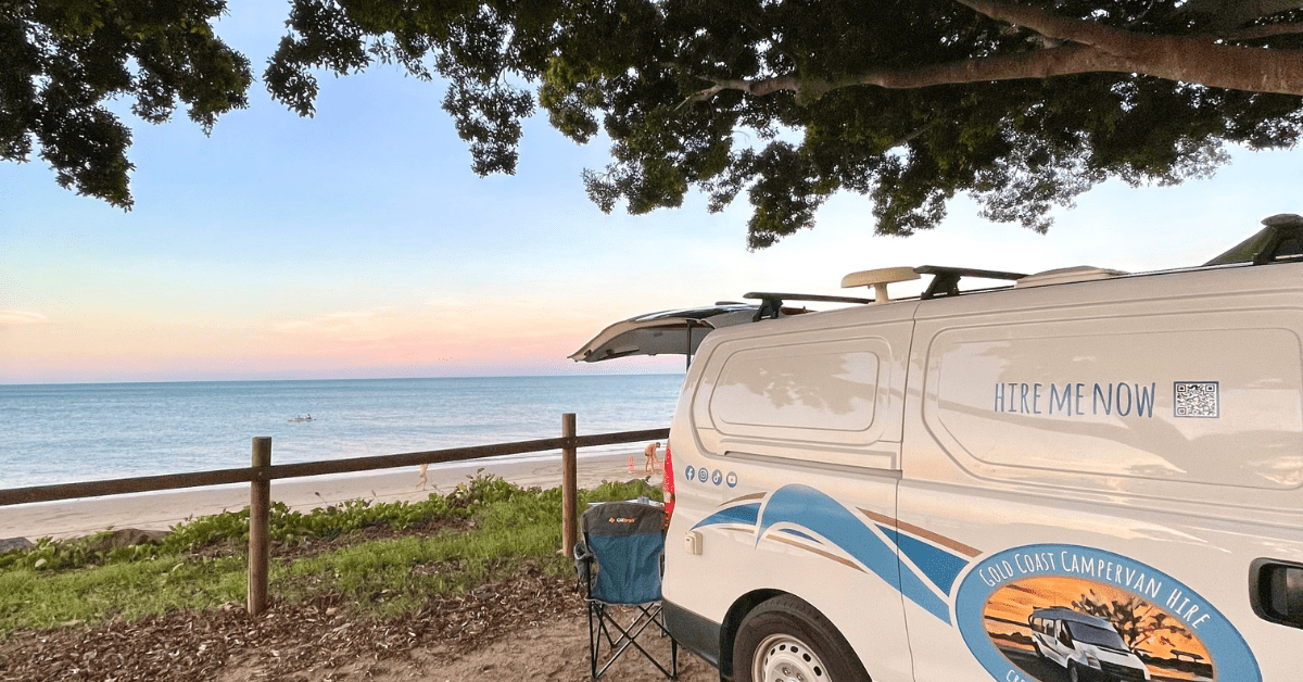 Mystery camped on the beach in Hervey Bay